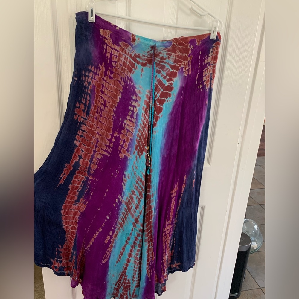 NWT bohemian gauze skirt, tye died, by SOL- Large - Picture 2 of 7